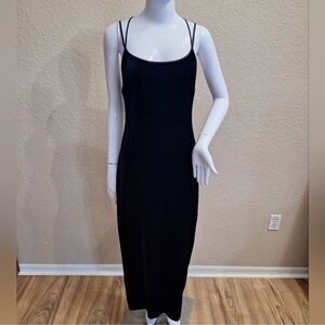 Ann Taylor Black Velvet Maxi Strappy Dress - Size 2